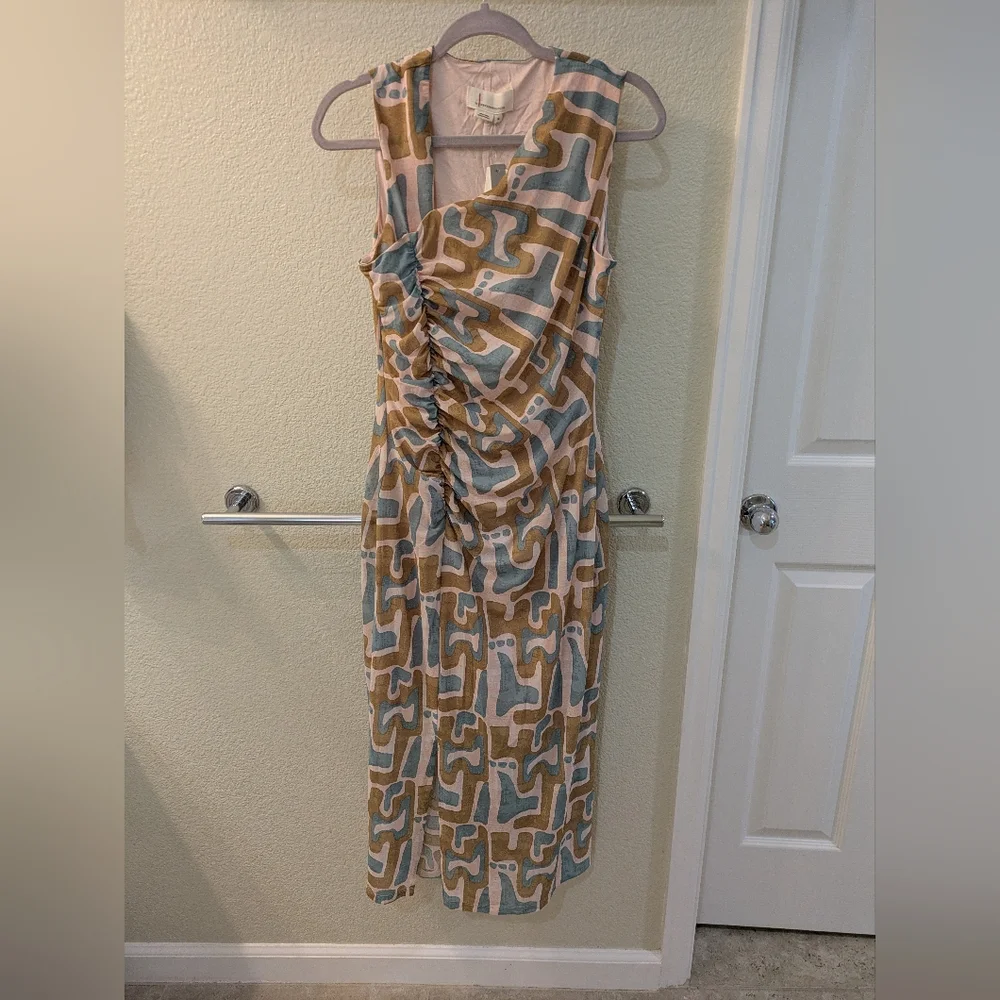 New - Anthropologie Stylish Geometric Print Dress - Picture 1 of 8